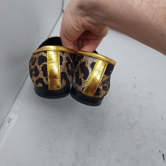 Gucci Jordaan Gold Black Leopard Horsebit Loafer Shoe - Picture 11 of 11